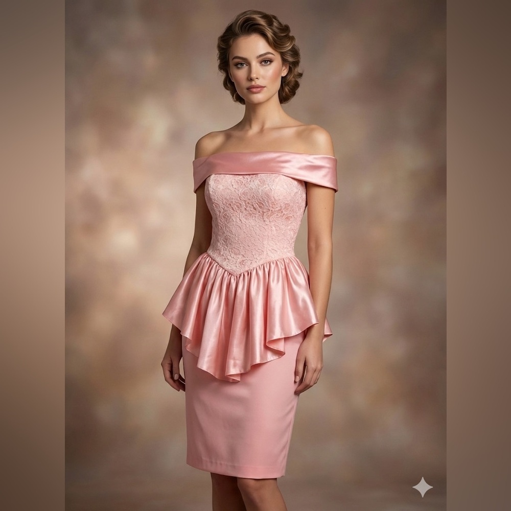 Chic Strapless Pink Lace Dress